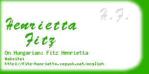 henrietta fitz business card
